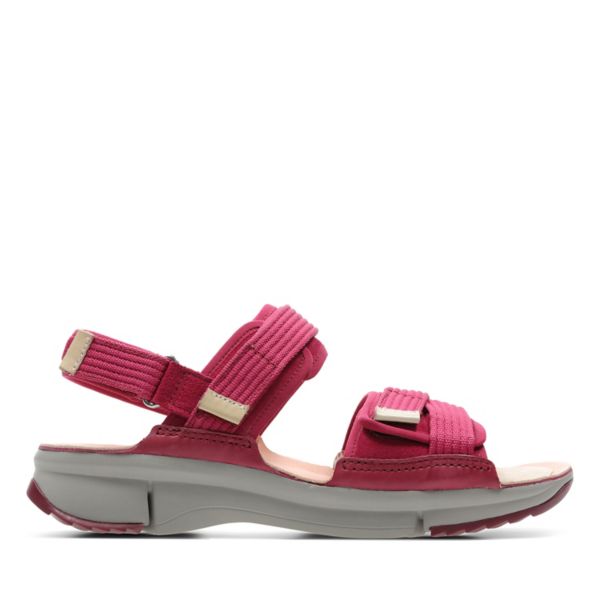 Clarks Womens Tri Walk Sandals Berry Combi | USA-5879613